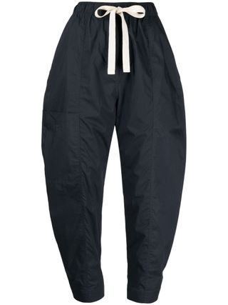 Cropped Cotton Track Pants