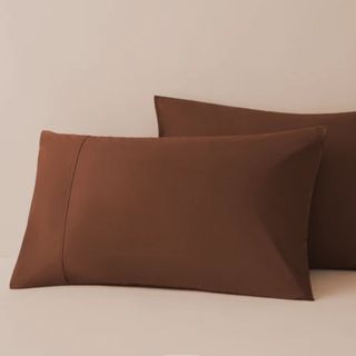 Best silk pillowcase brown on pink background