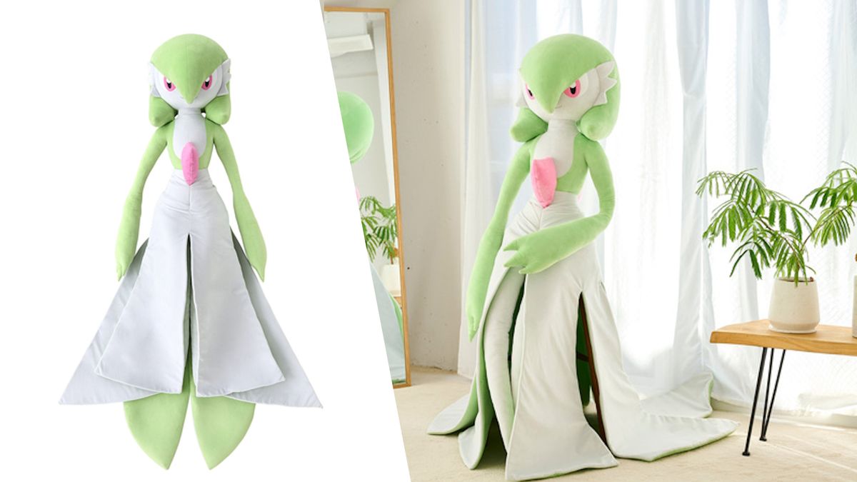 Gardevoir life-size plushie front and side views