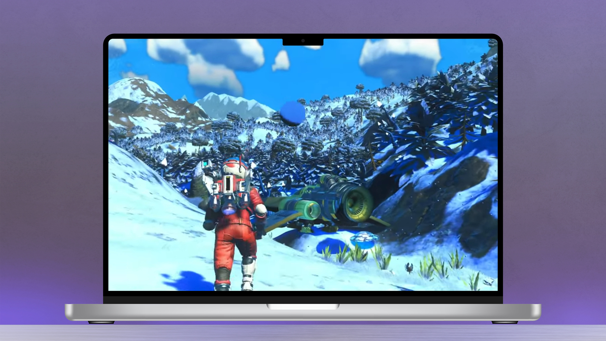 MacBook Air M2 with No Man's Sky on the screen