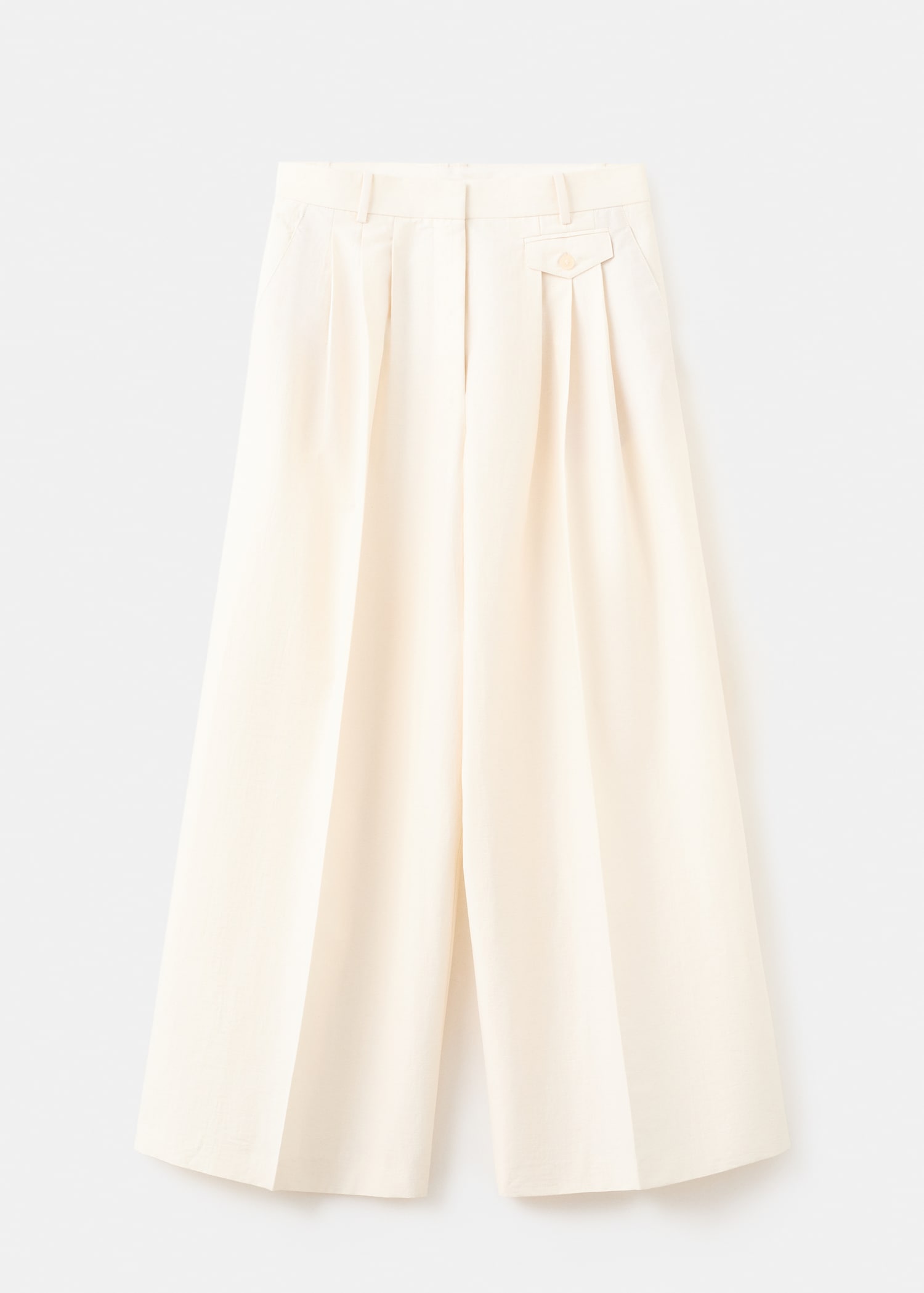 Straight Cotton Trousers With Pleats - Women | Mango United Kingdom