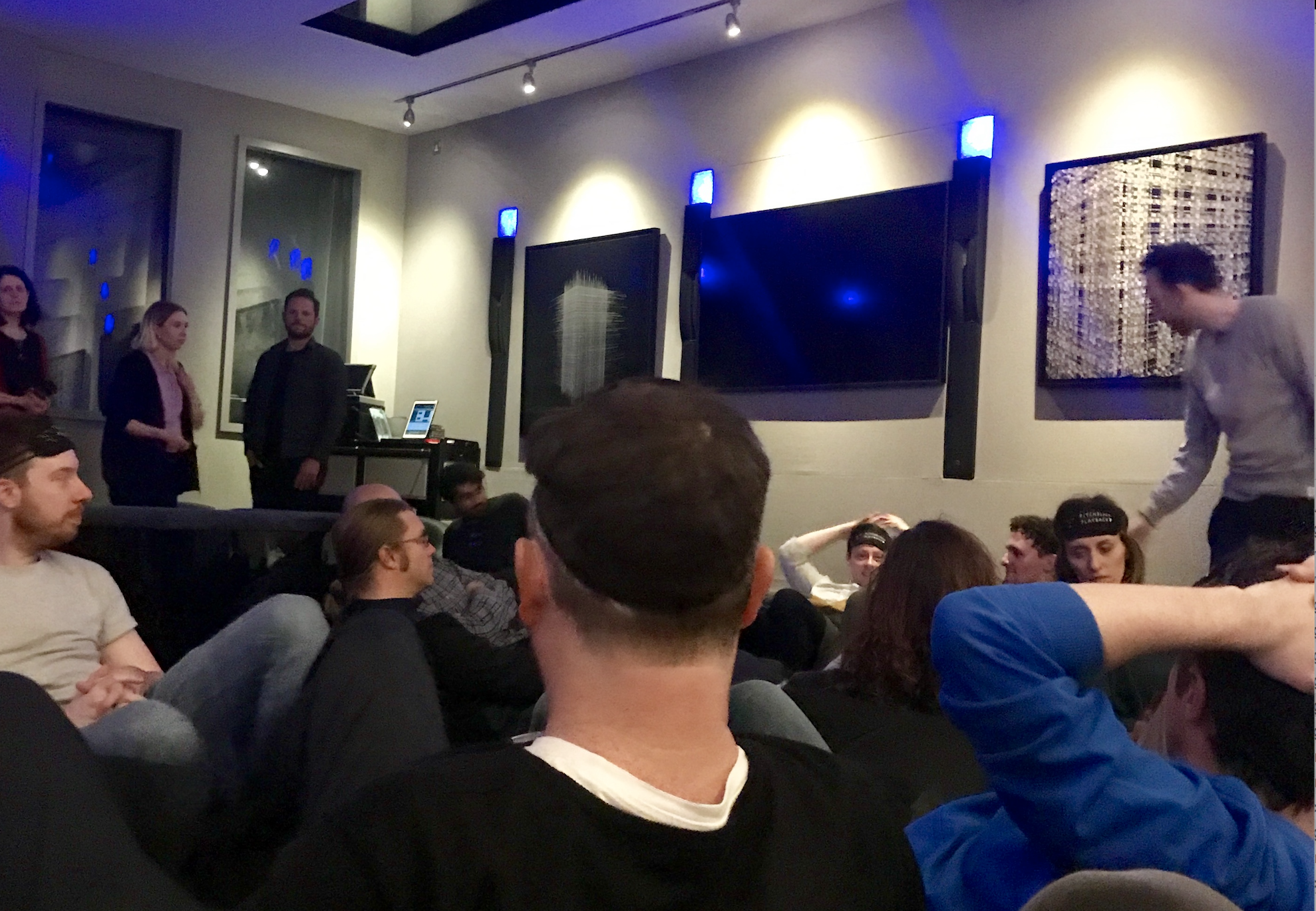 Listening to Daniel Avery's new album at Pitchblack Playback