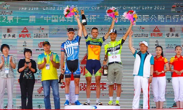 Winners of the stage 2 at podium