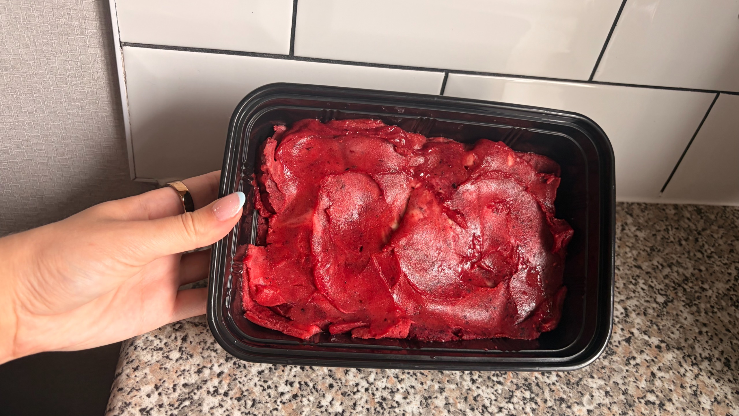 berry sorbet made using the Canoly C16 Cold Press Juicer