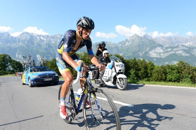 Roman Kreuziger (Saxo-Tinkoff) en route to a third place overall finish at the Tour de Suisse.