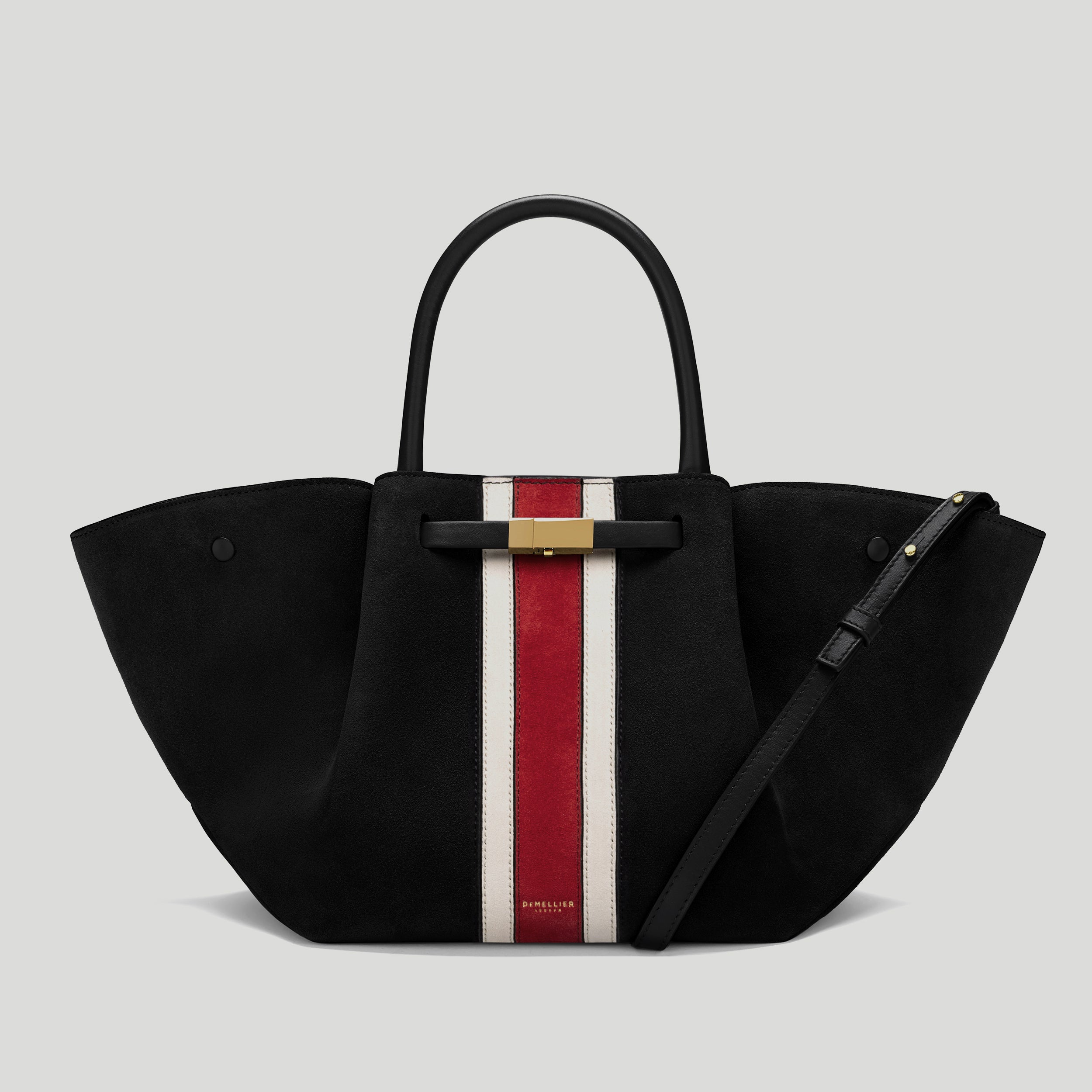The Midi New York | Black Suede &amp;amp; Berry Suede | Demellier