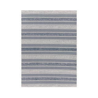 Pottery Barn detailed blue striped rug