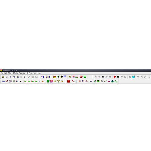 Diamond Cut image: The toolbar is loaded with icons and sits above the audio editor.