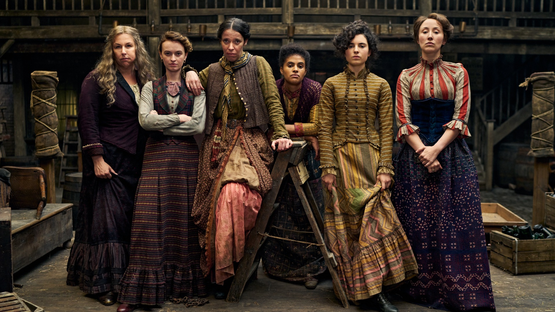 Hannah Walters as Eliza, Darci Shaw as Alice, Erin Doherty as Mary in A Thousand Blows