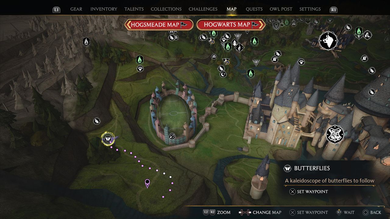 hogwars legacy quidditch pitch butterfly location