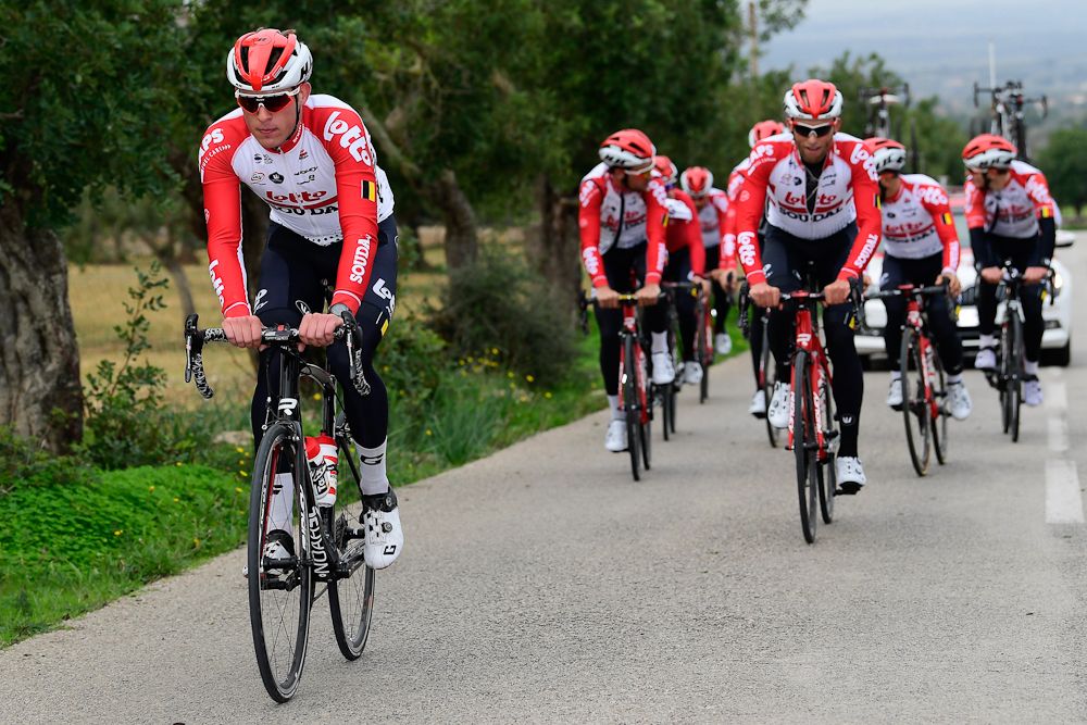 Enzo Wouters out front at Lotto Soudal camp