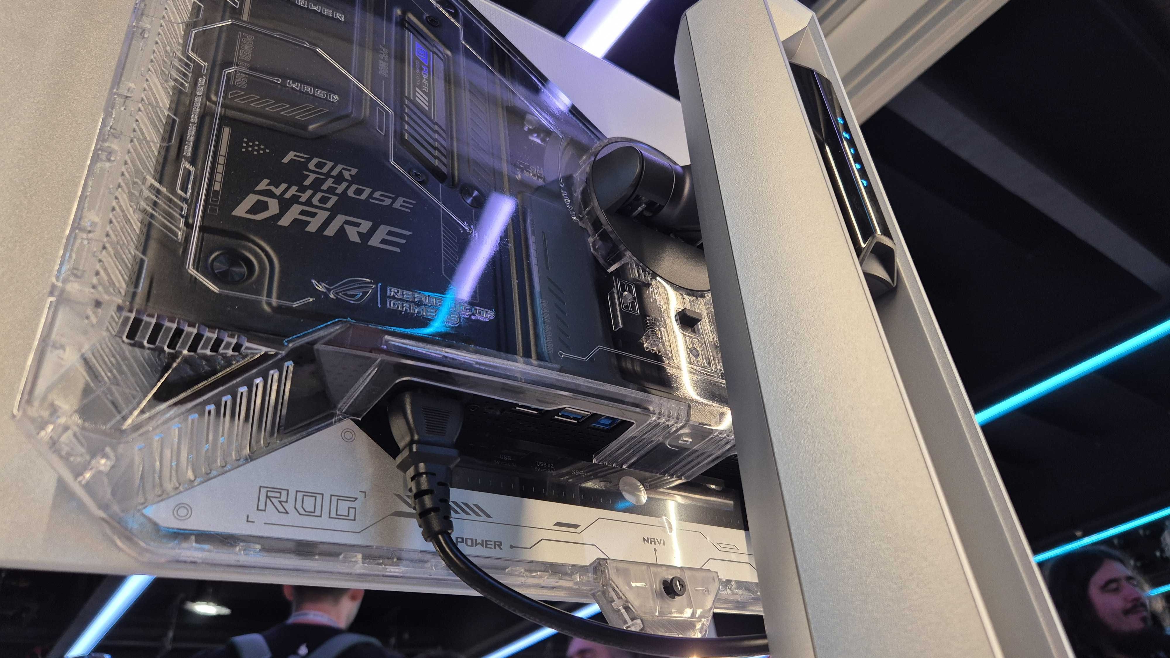Rear of Asus ROG Swift OLED PG27AQWP-W monitor