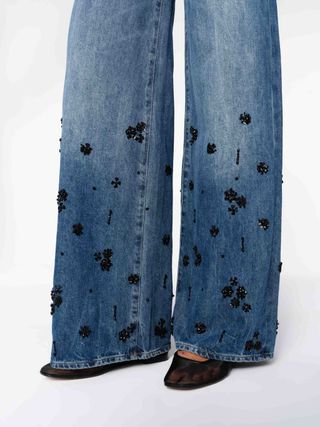 Hepburn Wide Leg High Rise 32" Jeans | Embellished - 23 / Embellished