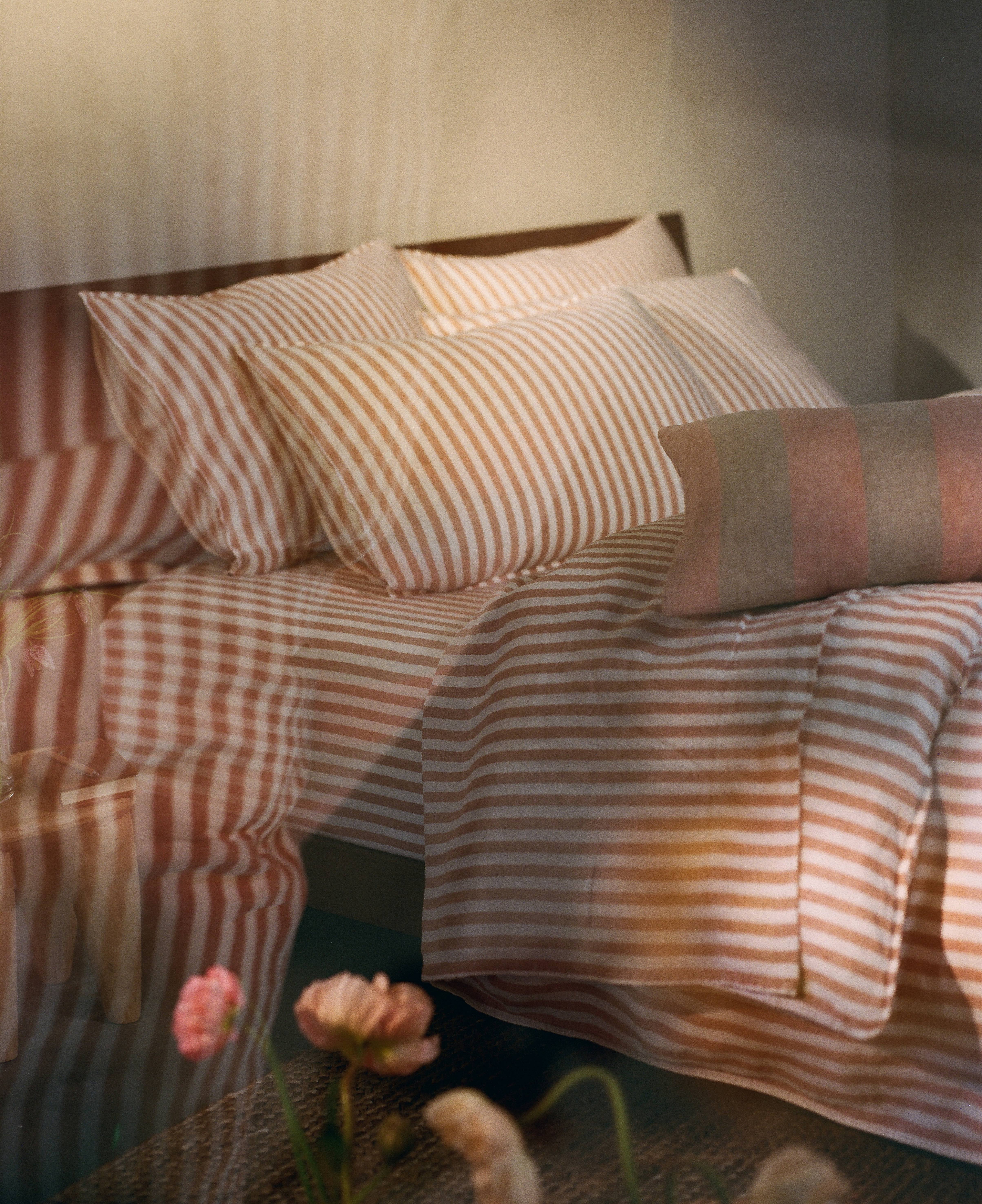 Brooklinen x Caroline Z Hurley striped bedding