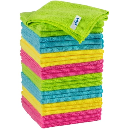 Mr.siga Microfiber Cleaning Cloth,pack of 24,size:12.6" X 12.6"