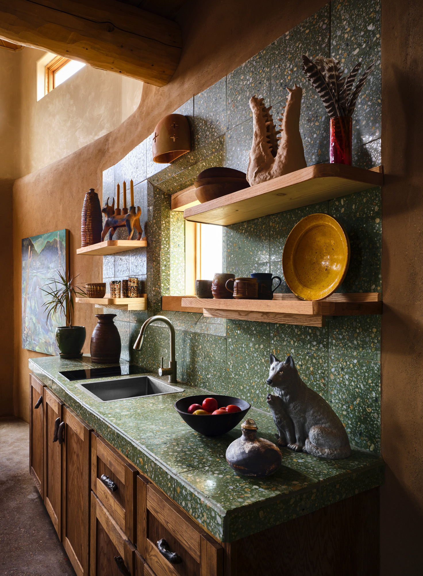 coyote house, home in the desert shaped like an animal's head