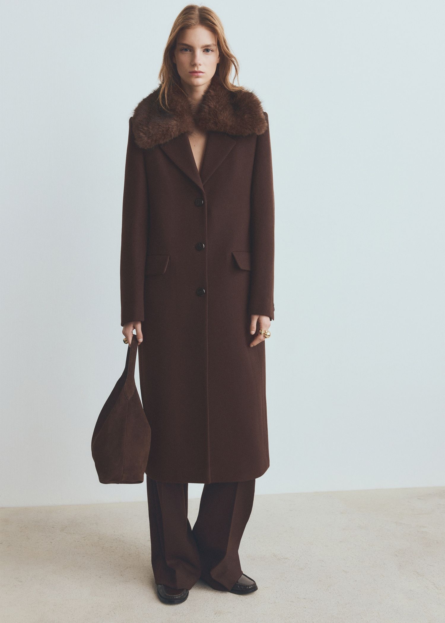 Wool Coat With Fur Collar - Women | Mango Usa