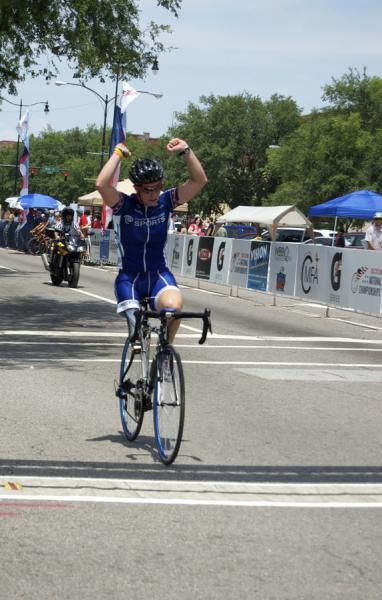 Allison Jones celebrates her victory