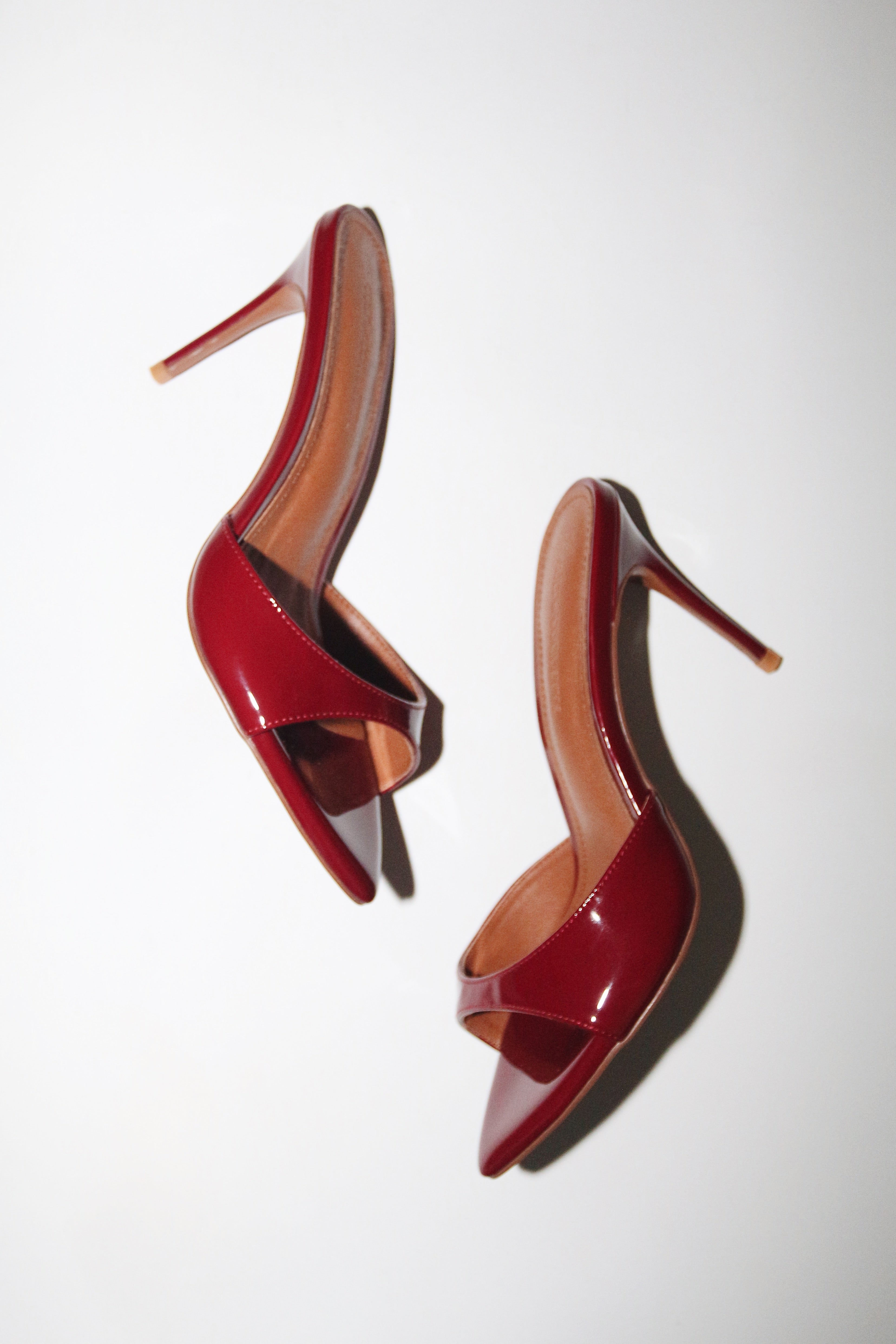 Gia Bordeaux Patent Leather Vegan Mules 80 Mm