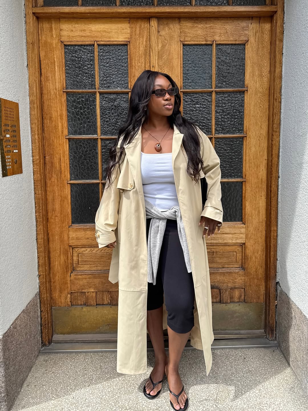 Nnenna in trench and capris