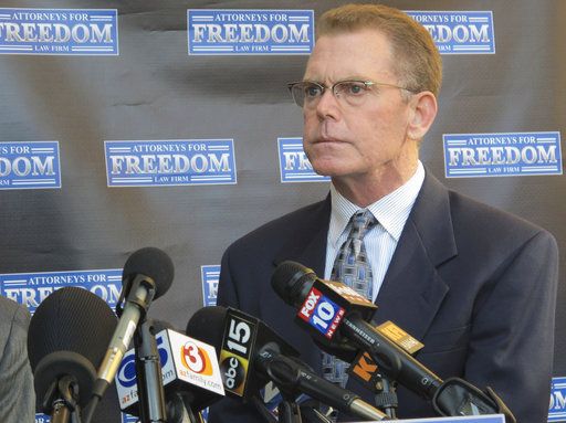 Douglas Haig takes questions from reporters at a news conference Friday, Feb. 2, 2018, in Chandler, Ariz. 