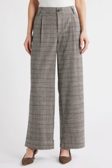 Wit & Wisdom, Skyrise Glen Plaid Pleated Wide Leg Trousers