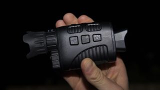 A view of the buttons on the side of the Rexing B1 Basic night vision monocular