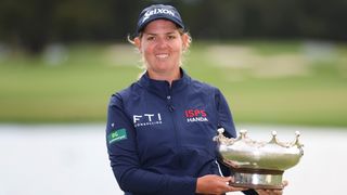 Ashleigh Buhai with the ISPS Handa Australian Open trophy