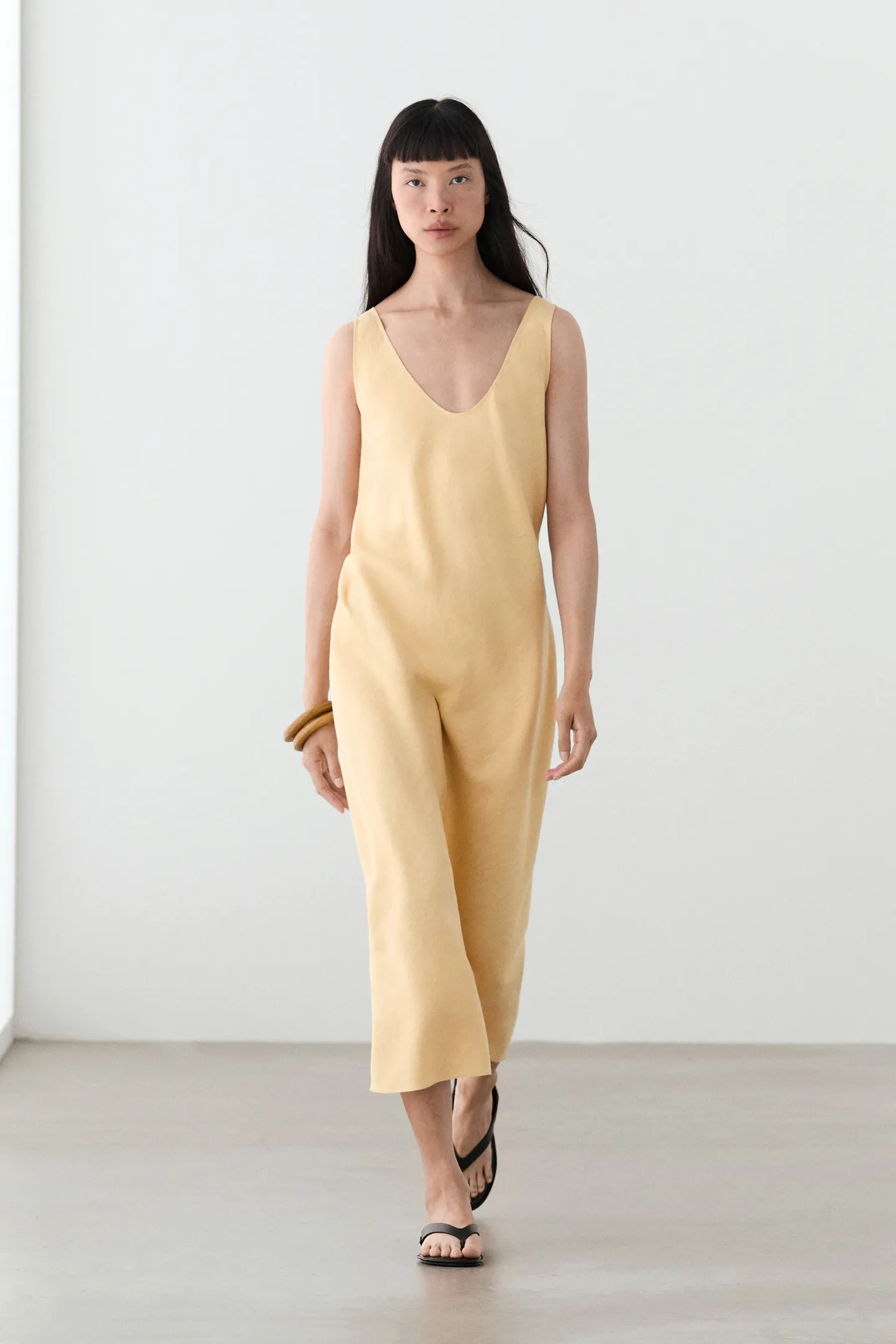 Massimo Dutti, 100% Linen Strappy Midi Dress