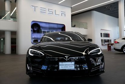 A Tesla Model S in California