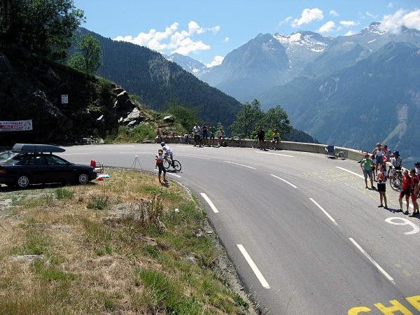 At corner nine on Alpe d'Huez.