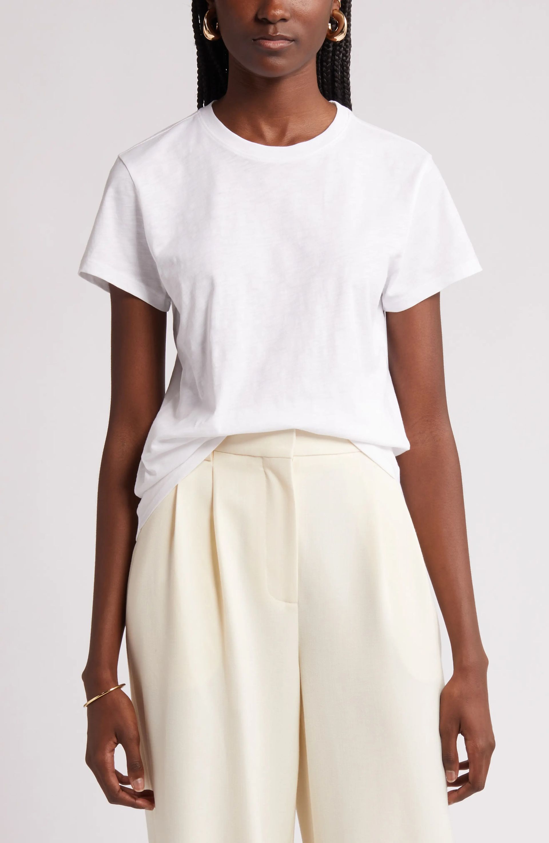 Pima Cotton Slub Crewneck T-Shirt