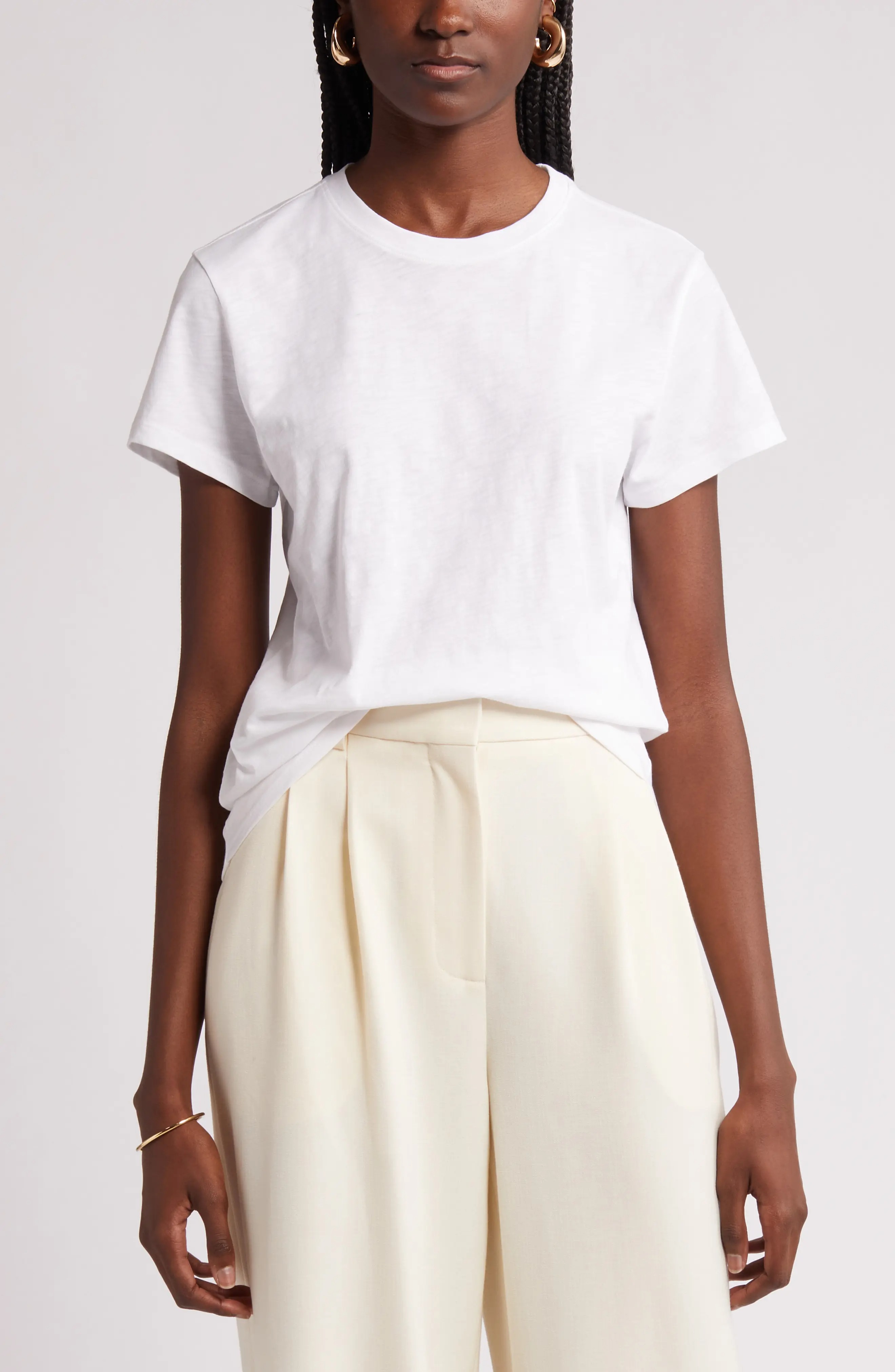 Pima Cotton Slub Crewneck T-Shirt