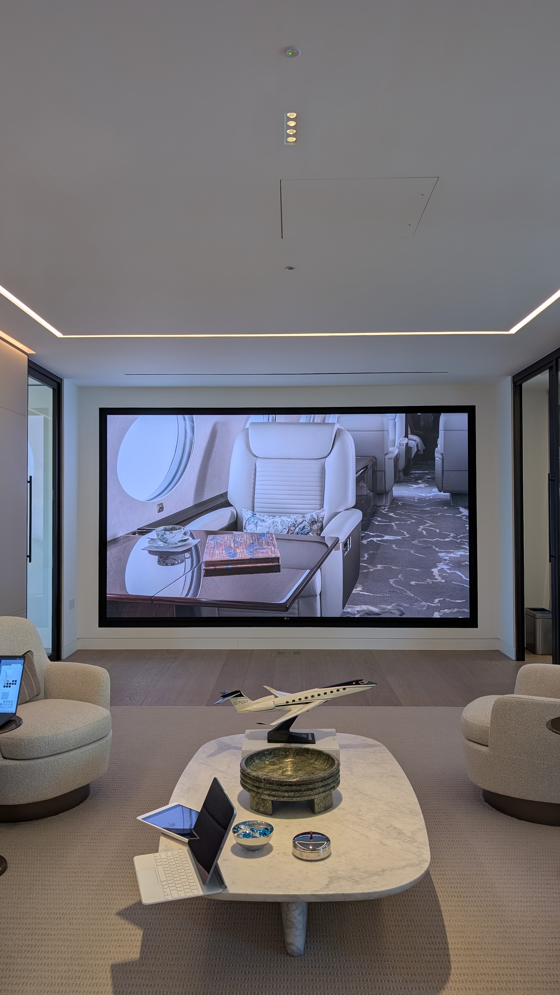 The powerwall in the new Gulfstream showroom