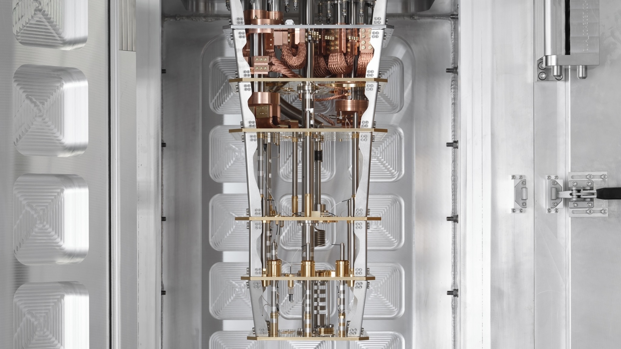 A look inside a metal fridge