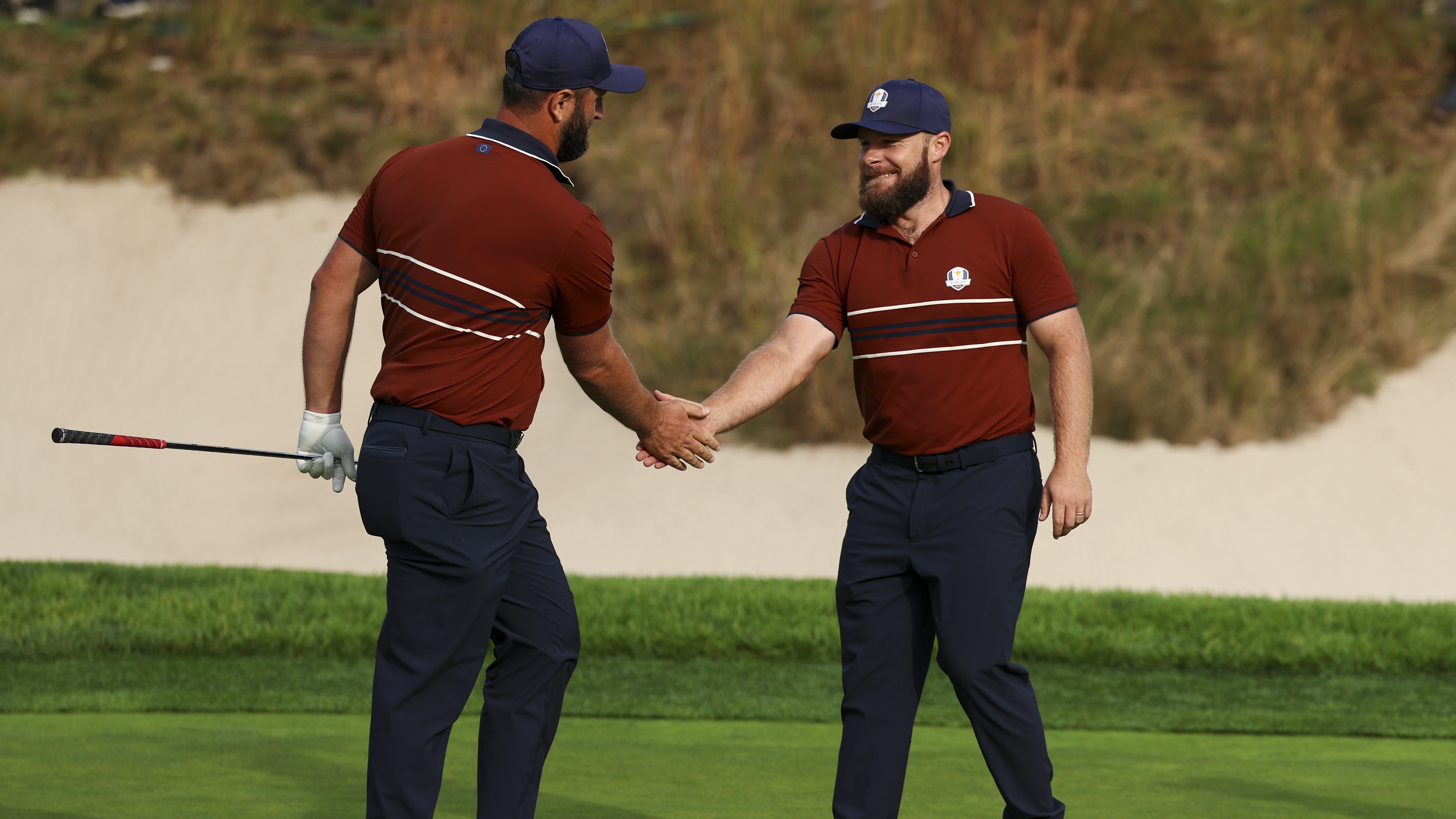 Rahm and Hatton get the win in the morning foursomes in the Ryder Cup day 2.