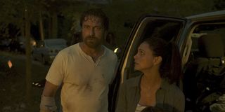 Gerard Butler and Morena Baccarin in Greenland