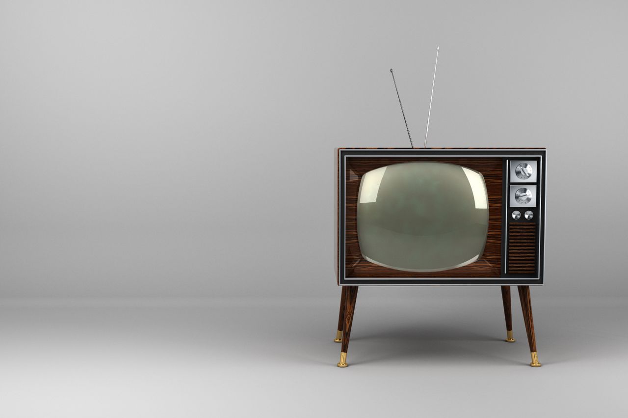 An old-fashioned TV.