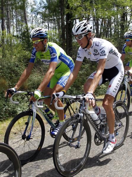 Ivan Basso (Liquigas) and Andy Schleck (Saxo Bank)