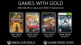 Screenshot of Xbox Games with Gold for September 2022.