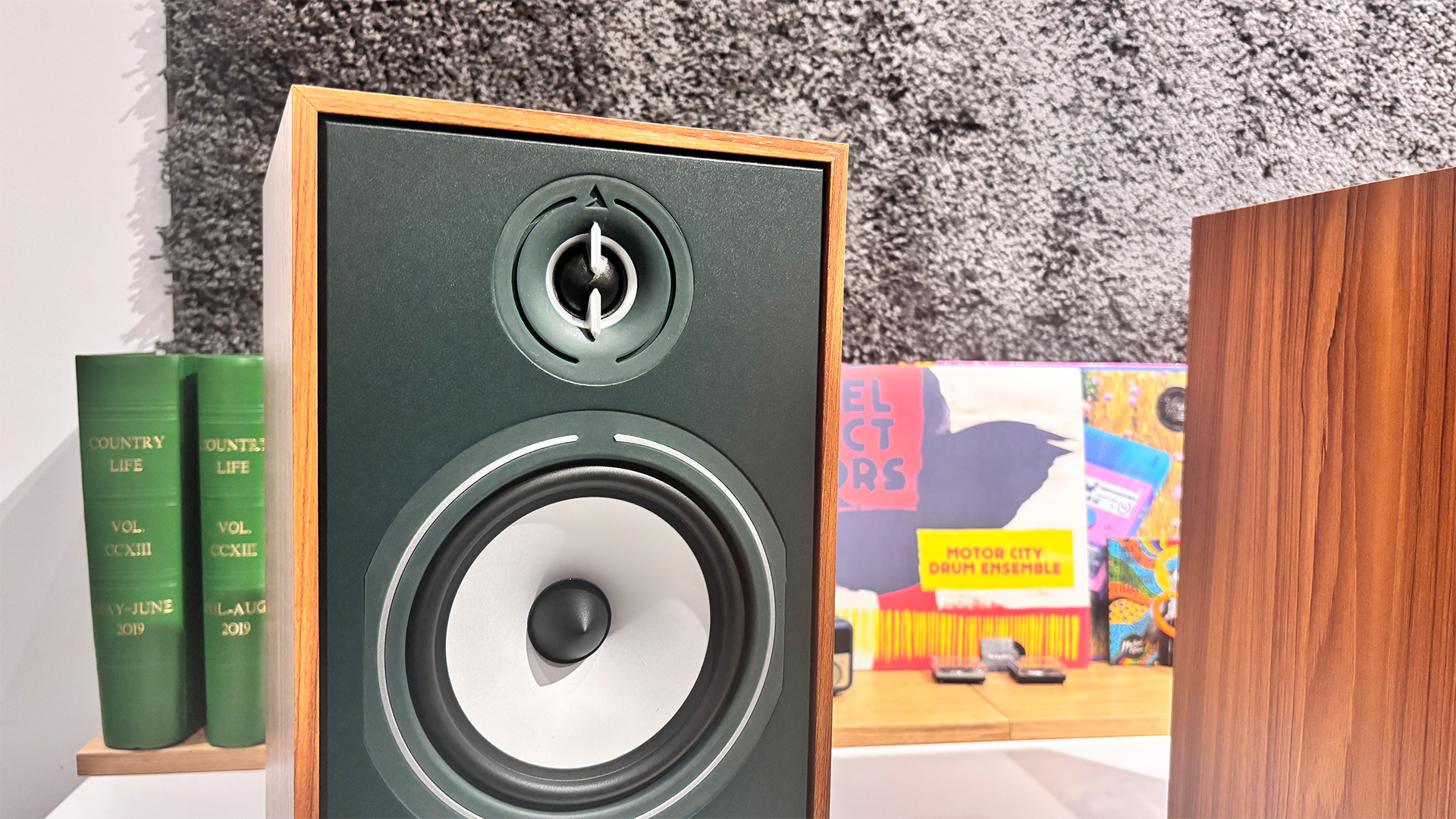 Triangle Borea BR04 standmount speakers detail of tweeter and mid/bass unit