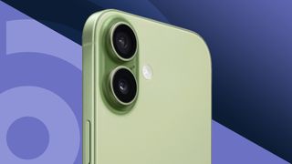 The iPhone 17 on a purple background