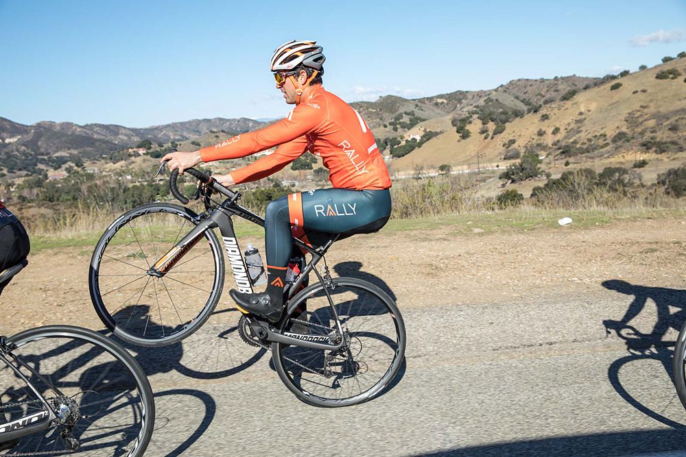Rally Cycling's Ty Magner doing what he does best