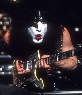 Stanley eyes up the audience on Kiss’s 1996 tour