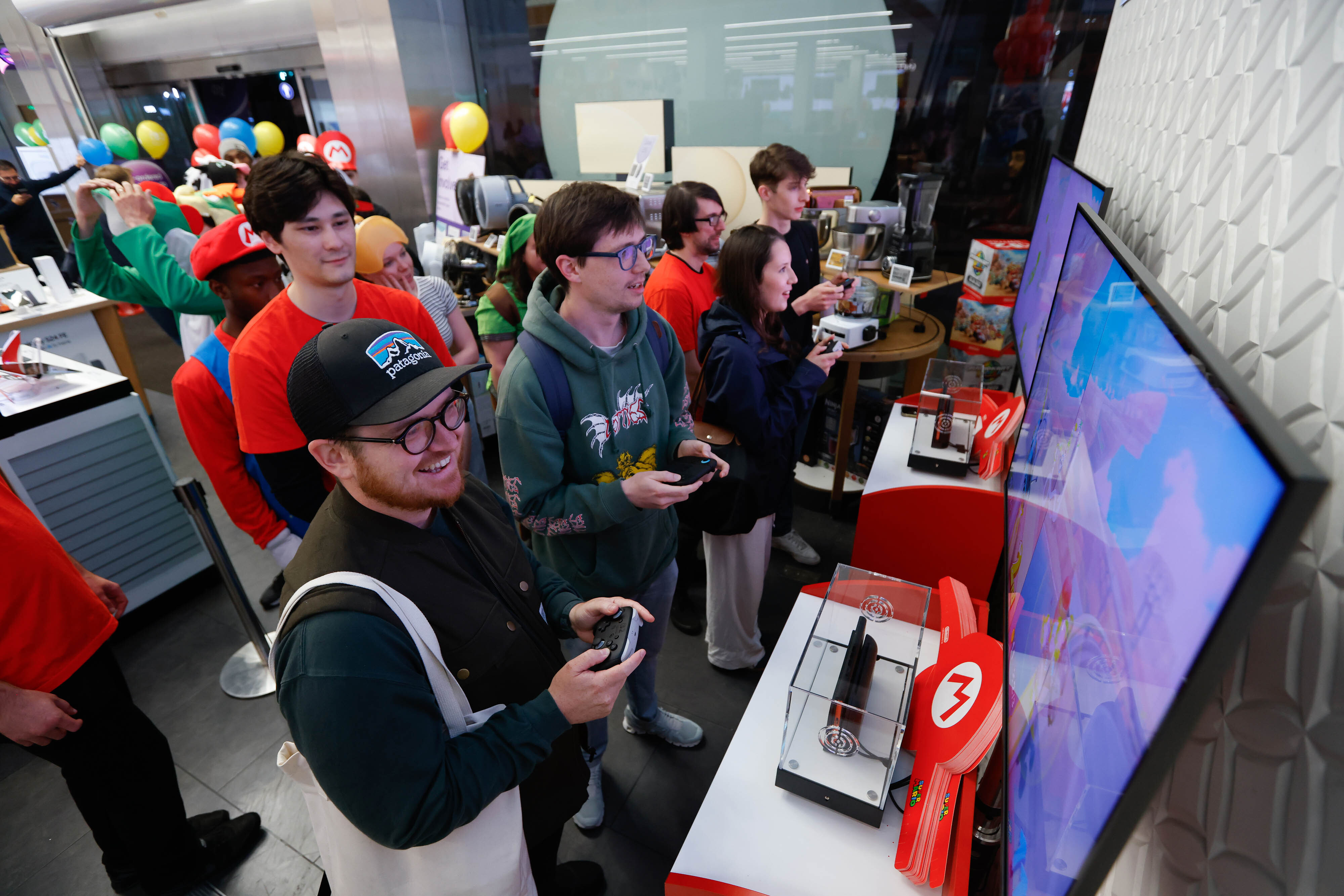 Attendees of the Nintendo Switch 2 launch event at Currys in the United Kingdom