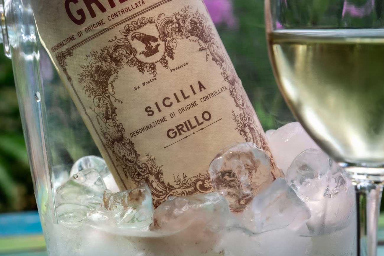 Bottle of Sicilia DOC wine