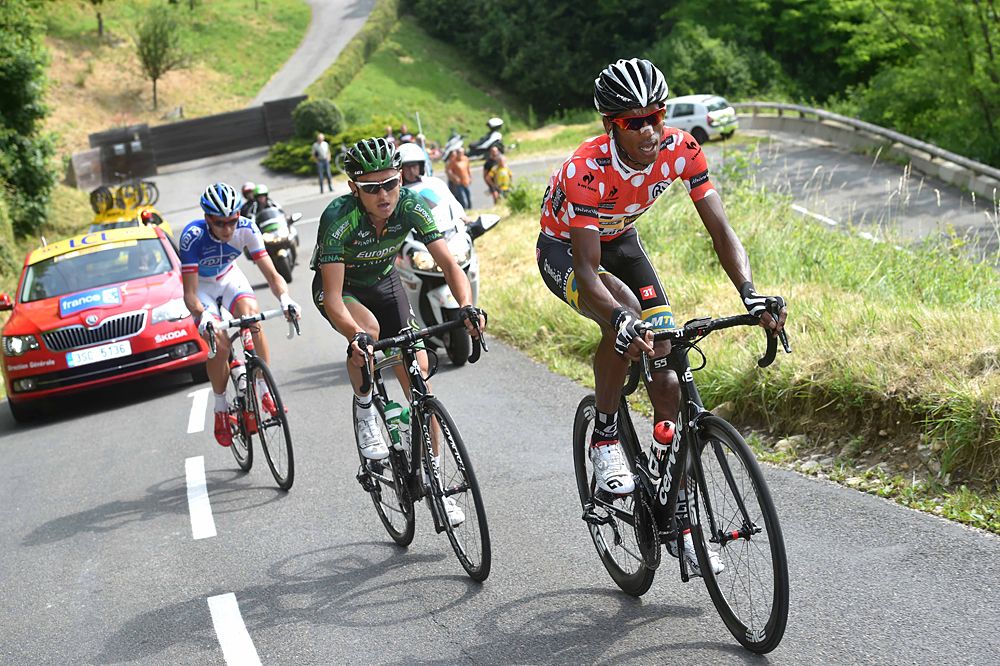 Daniel Teklehaimanot (MTN - Qhubeka) in the mountain leader's jersey