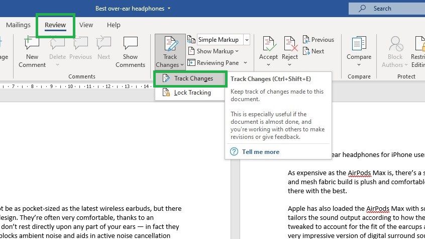 How to track changes in Word | Tom's Guide