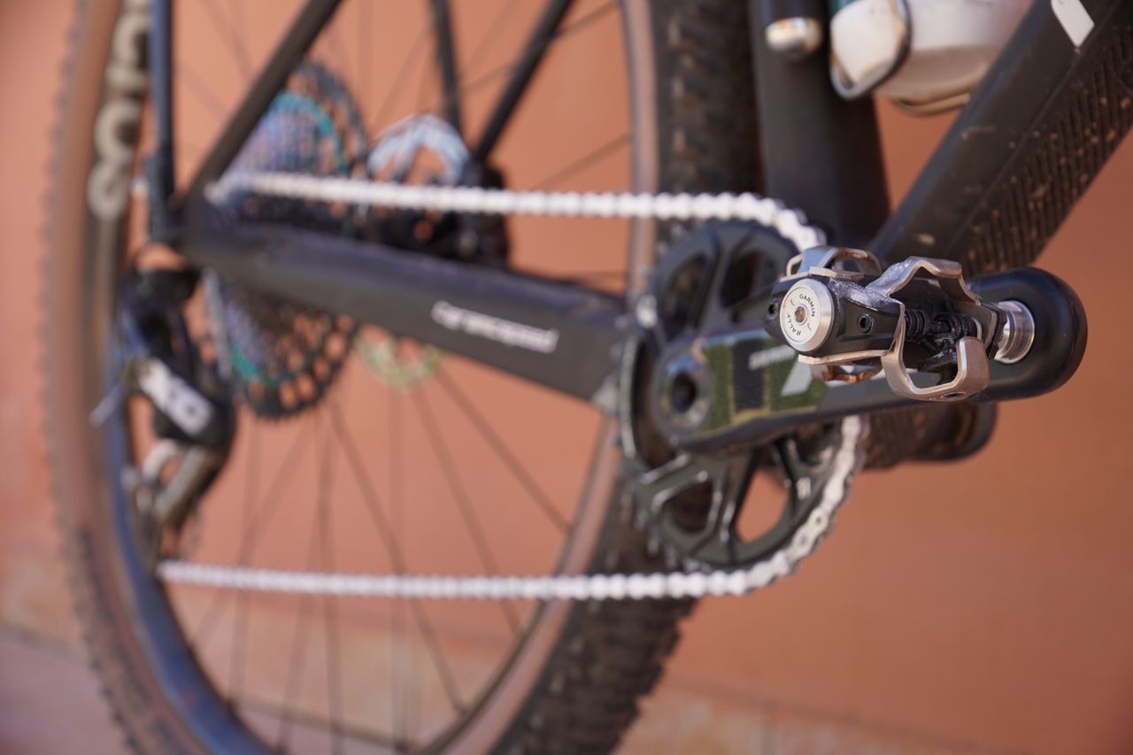 Image shows the tech on one of the bikes being ridden at the 2023 Atlas Mountain Race