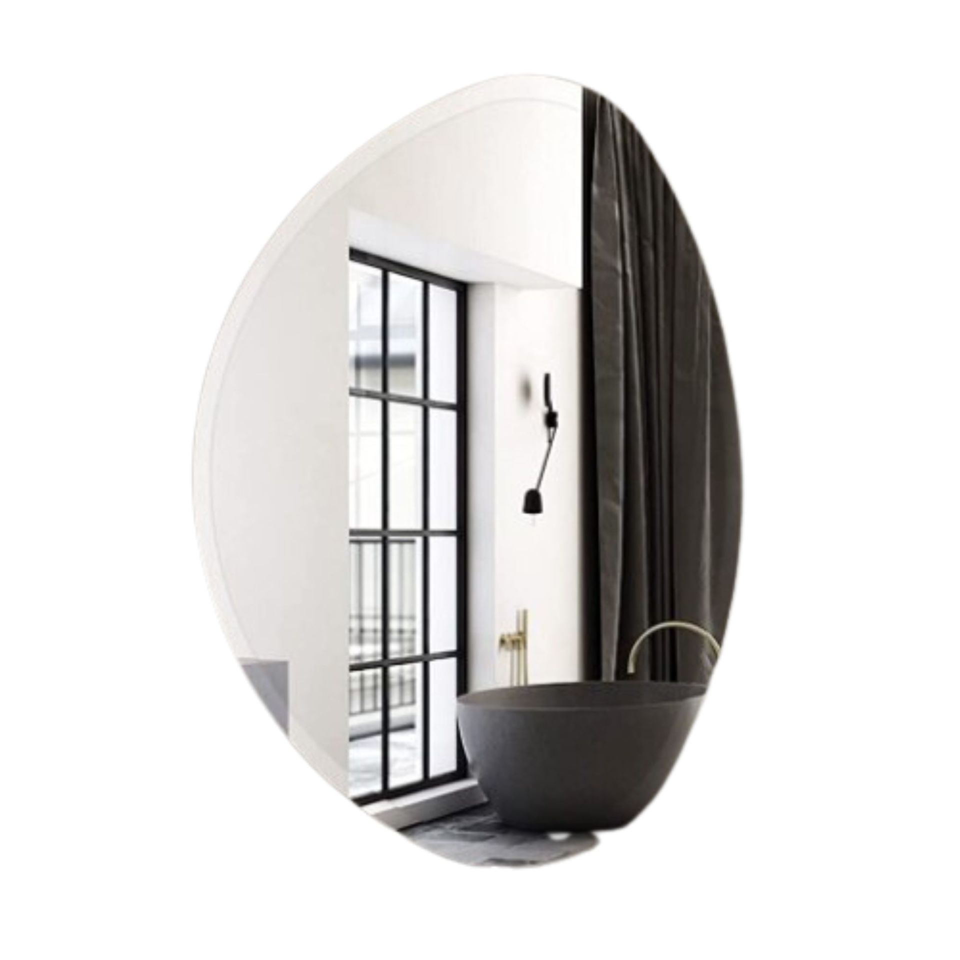 Cermin kamar mandi bulat bergelombang